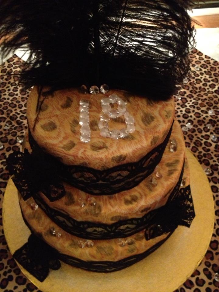 18th Birthday Leopard Print Cake