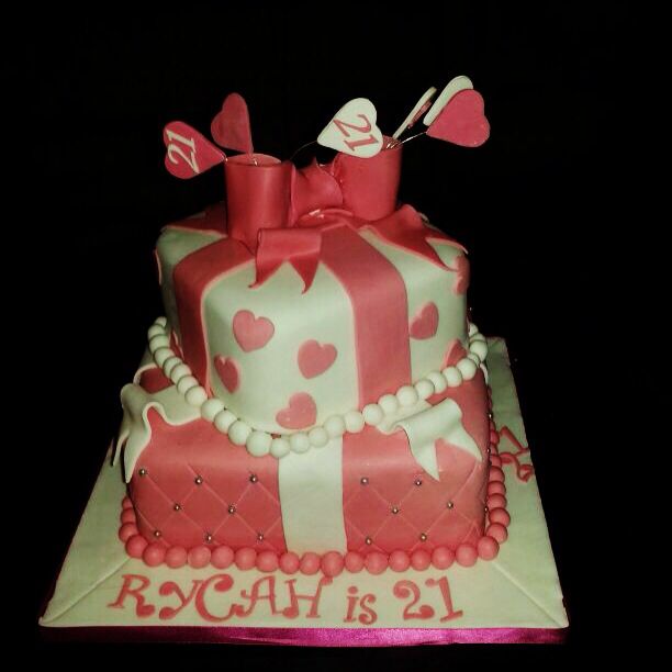 2 Tier Square Birthday Cakes