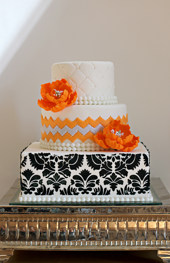 Black and Orange Birthday Cake