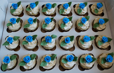 Blue and Teal Wedding Cupcakes