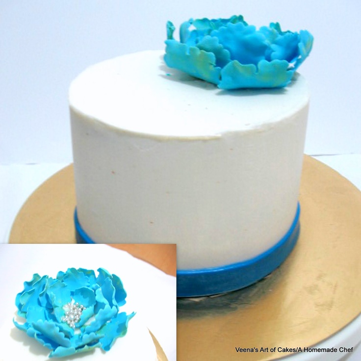 Blue Buttercream Birthday Cake