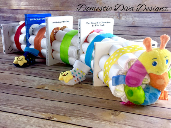 Caterpillar Baby Shower Diaper Cake