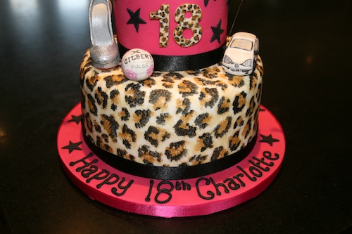 Cheetah Print Birthday Cake