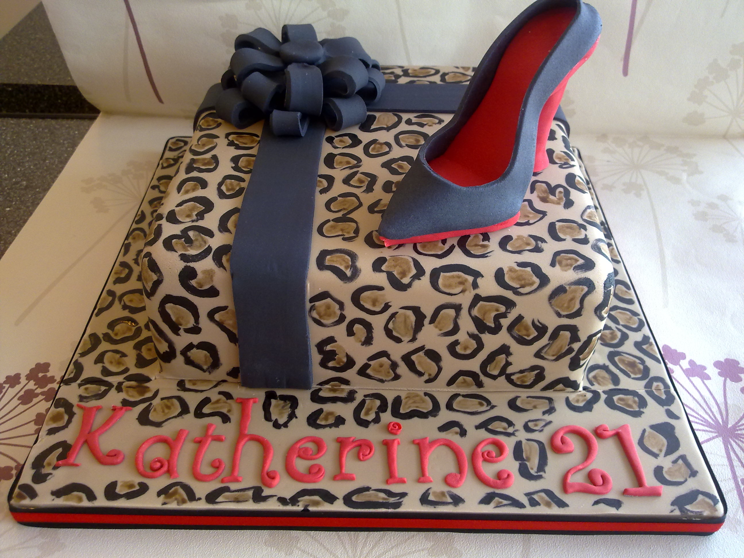 Cheetah Print Birthday Cake