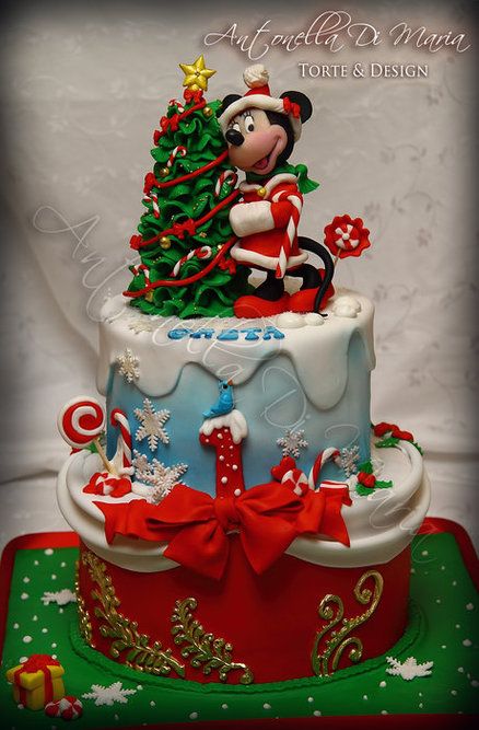 Christmas Minnie Mouse Birthday Cake