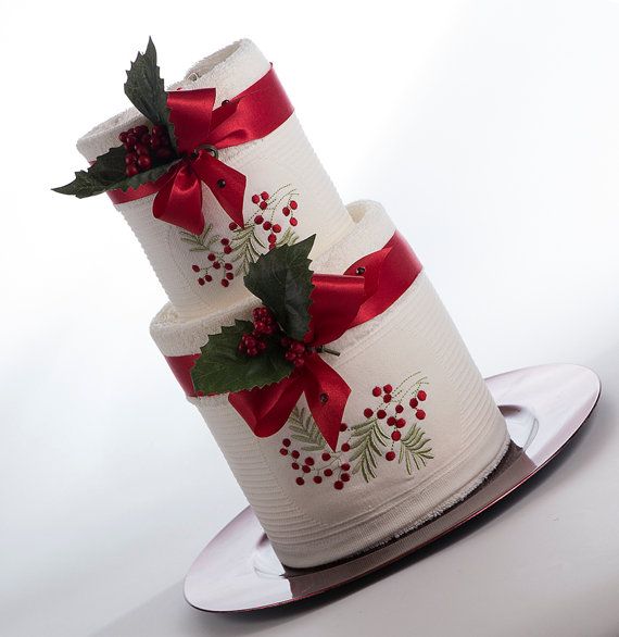 Christmas Towel Cake as Gift