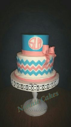 Coral and Teal Birthday Cakes for Girls
