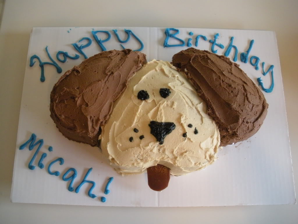 Easy Dog Shaped Birthday Cake