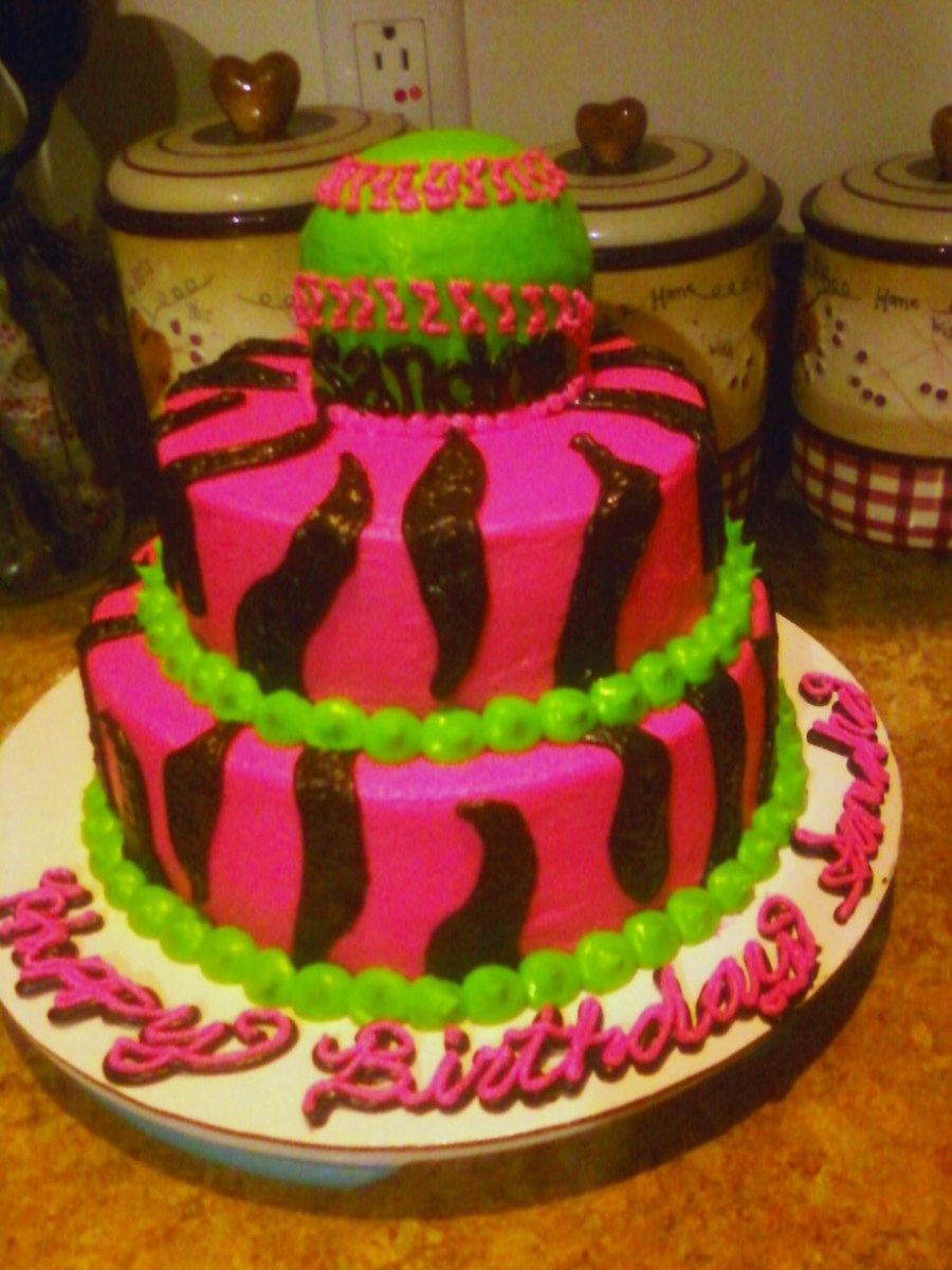 Girl Softball Birthday Cake