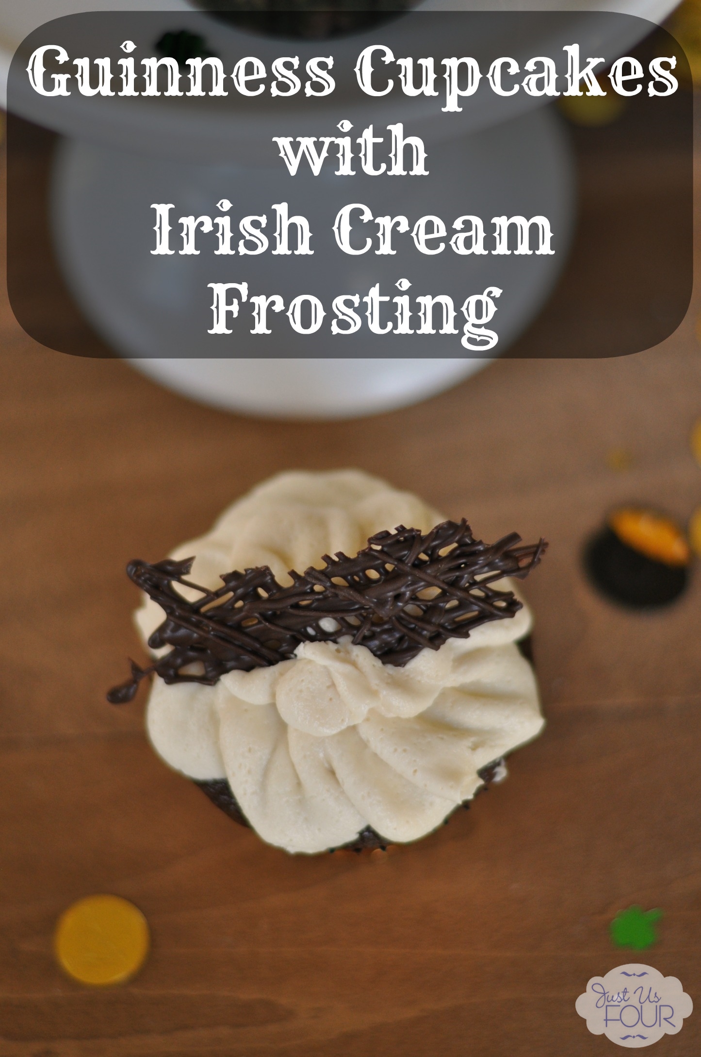 Guinness Cupcakes with Irish Cream Frosting