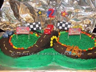 Homemade Race Track Birthday Cake