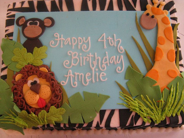 Jungle Theme Birthday Sheet Cake