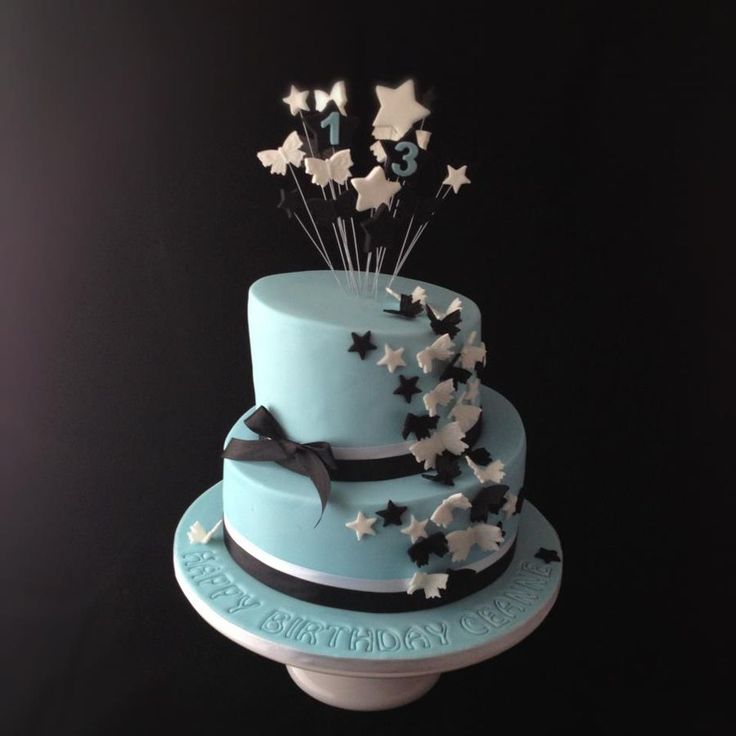 Light Blue Birthday Cake