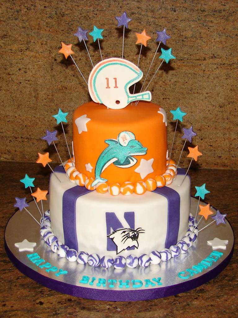 Miami Dolphin Football Birthday Cake