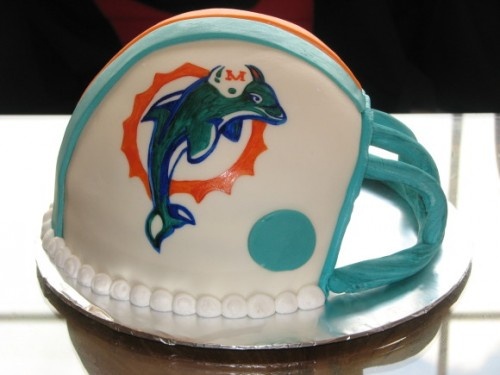 Miami Dolphin Football Birthday Cake