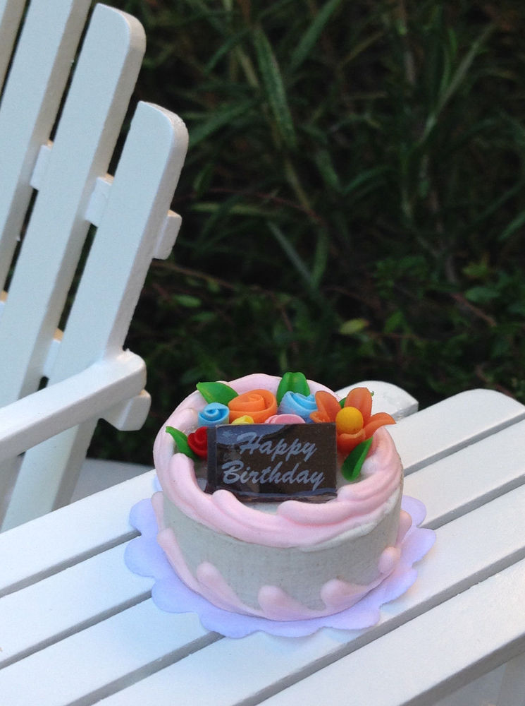 Miniature Fairy Garden Birthday Cake