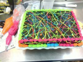 Neon Birthday Sheet Cakes