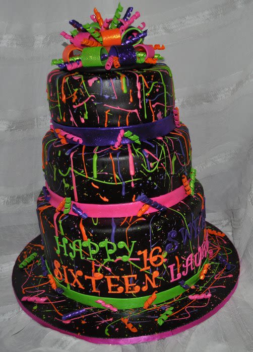 Neon Splatter Cake