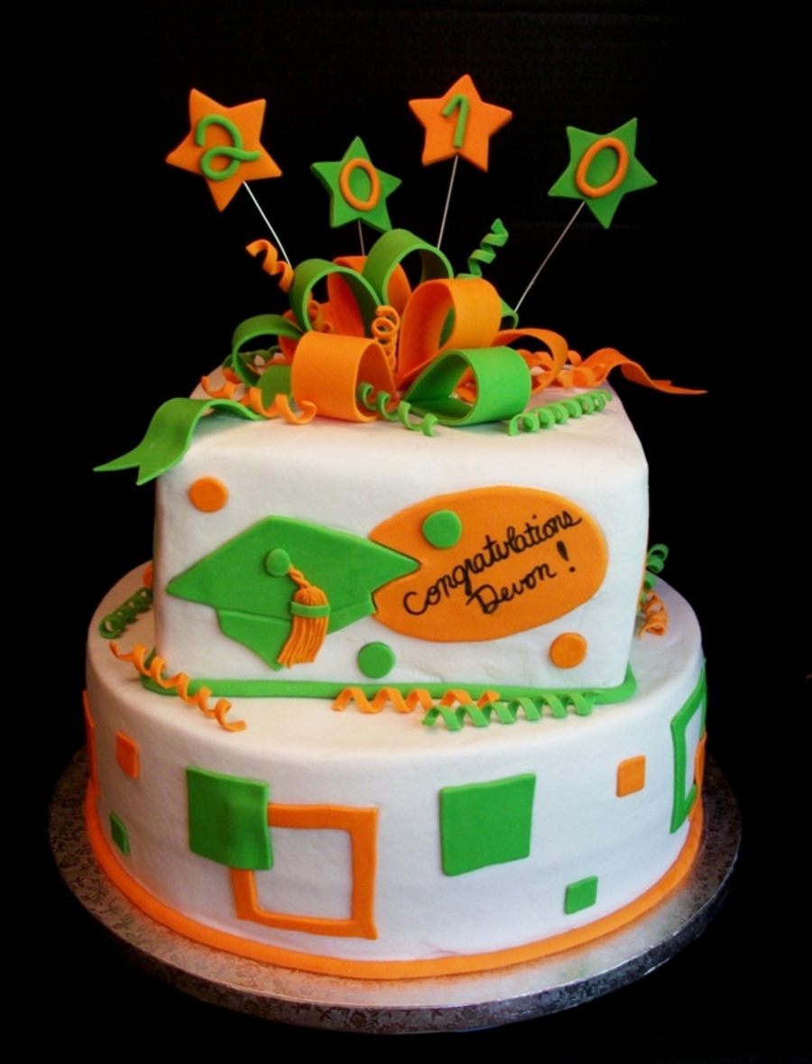 Orange Graduation Cakes