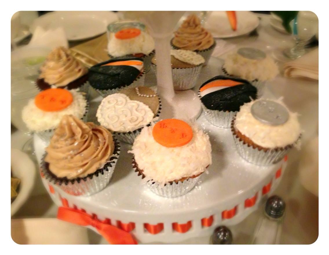 Orange Wedding Cupcakes