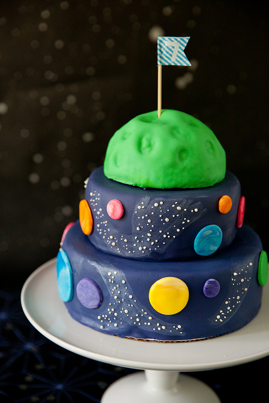 Outer Space Birthday Party Cake