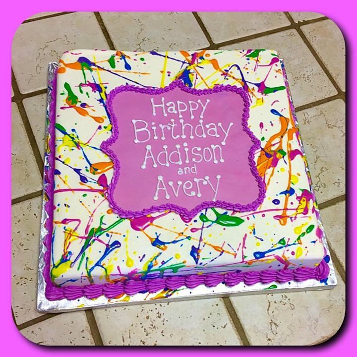 Paint Splatter Birthday Cake