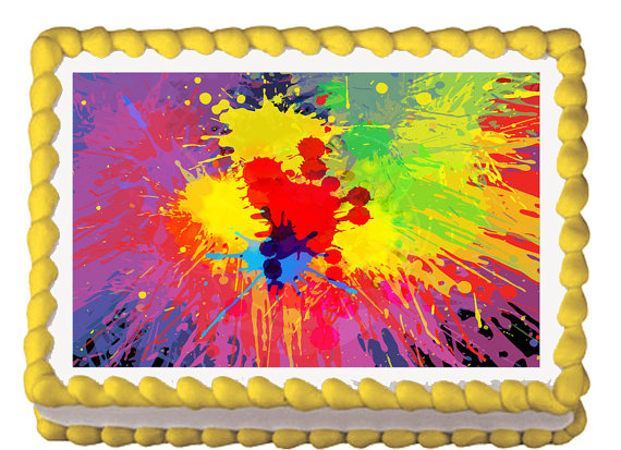 Paint Splatter Birthday Cake