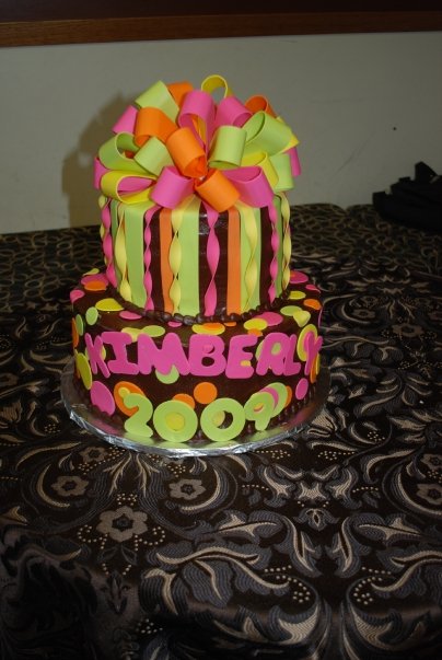 Pink Orange Yellow-Green Cake