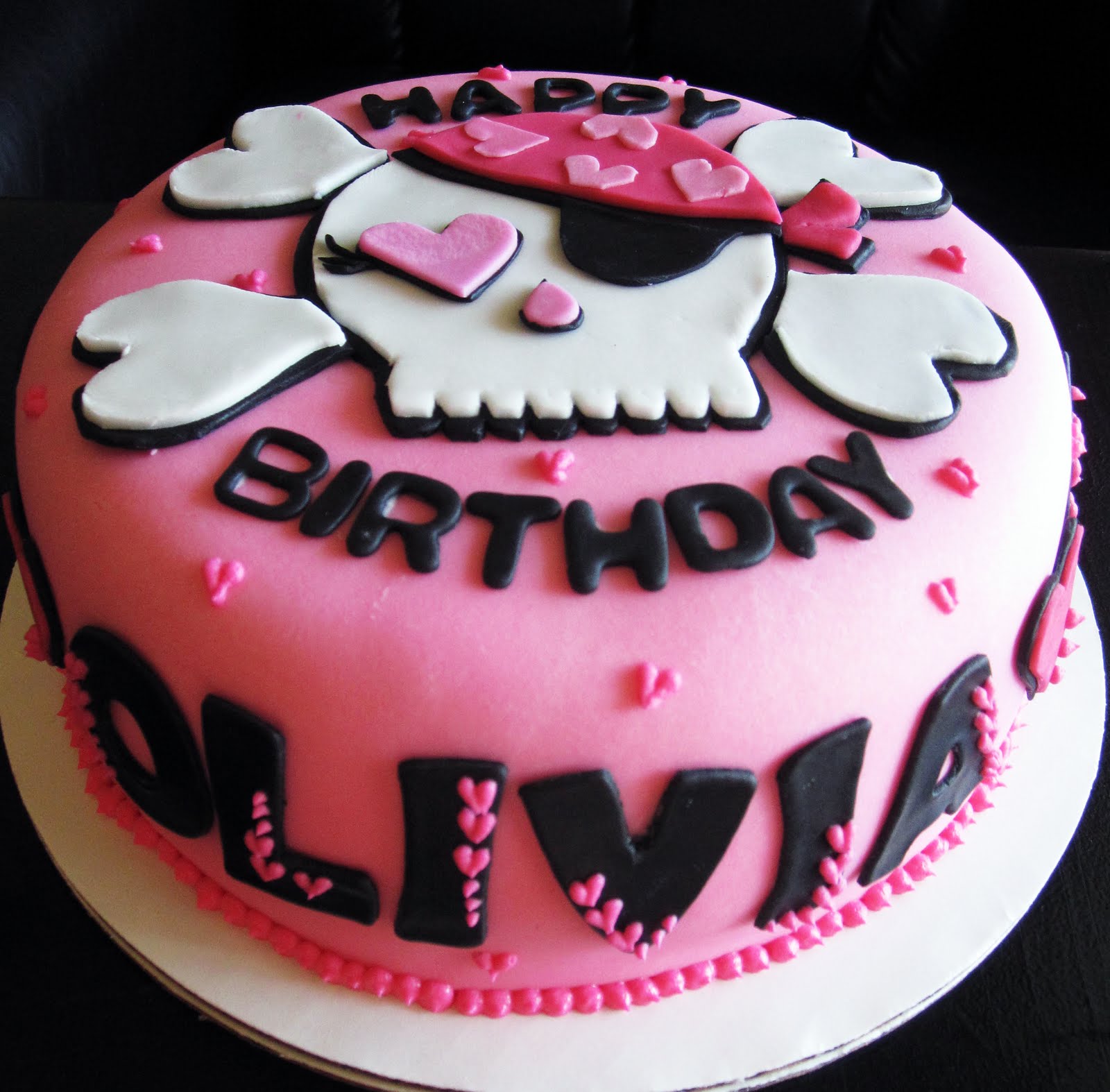 11 Photos of Girl Skull Birthday Cakes