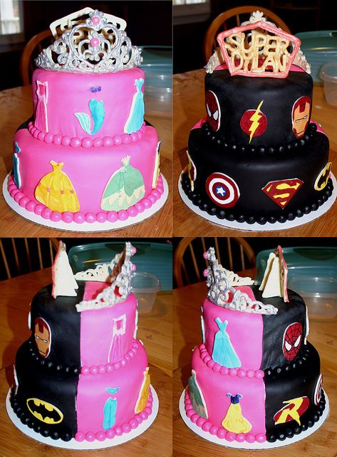 Princess and Superhero Cake