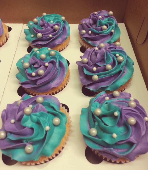 Purple and Teal Cake