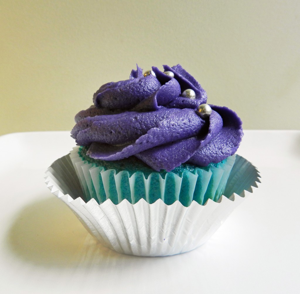 Purple and Teal Cupcake Cake