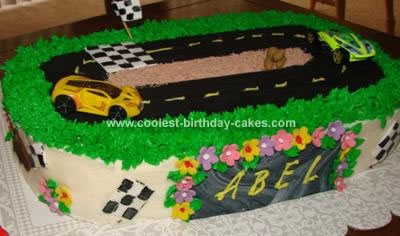 Race Car Track Birthday Cake