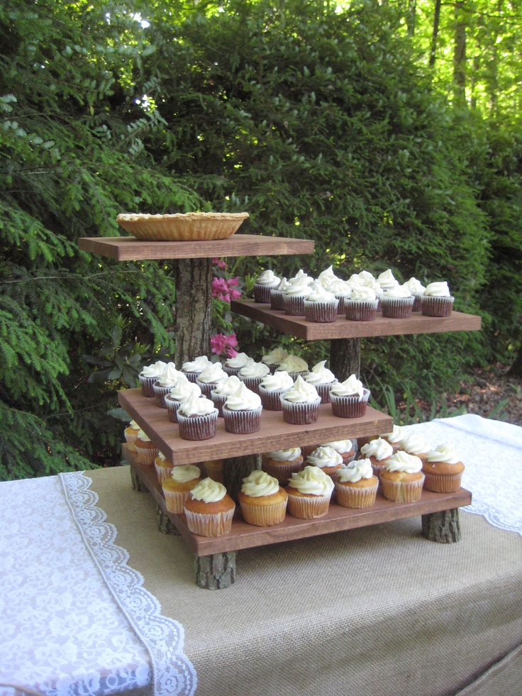 Rustic Wedding Cake Cupcake Stand