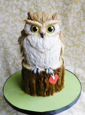 Sculpted Owl Cake