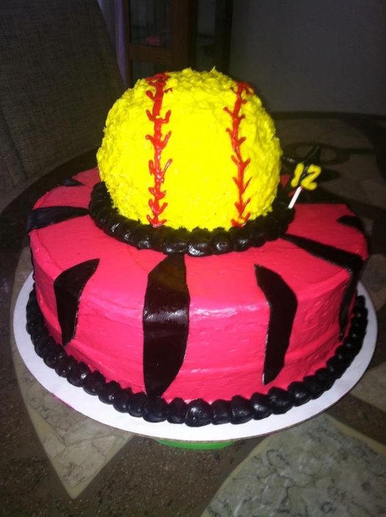 Softball Zebra Birthday Cake