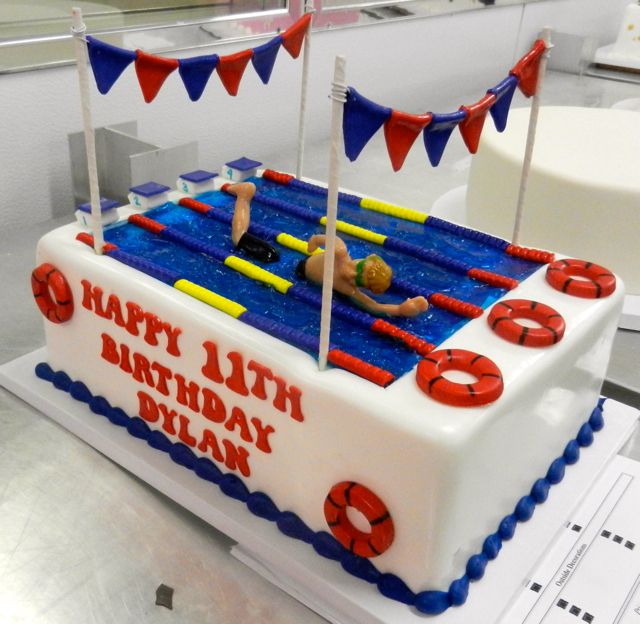 Swimming Themed Birthday Cake