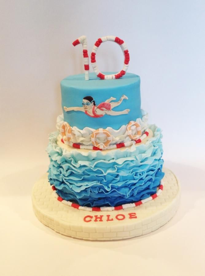 Swimming Themed Cake