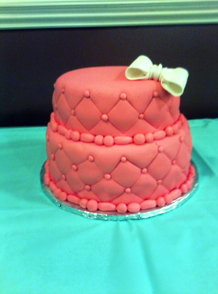 Teal and Coral Cake Birthday Party
