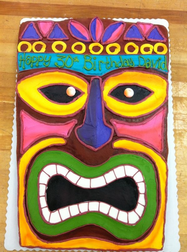 Tiki Luau Birthday Cake