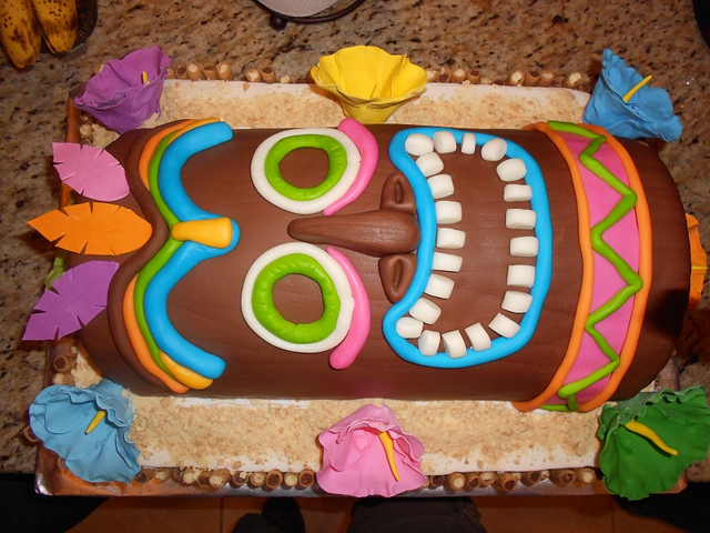 Tiki Luau Birthday Cake