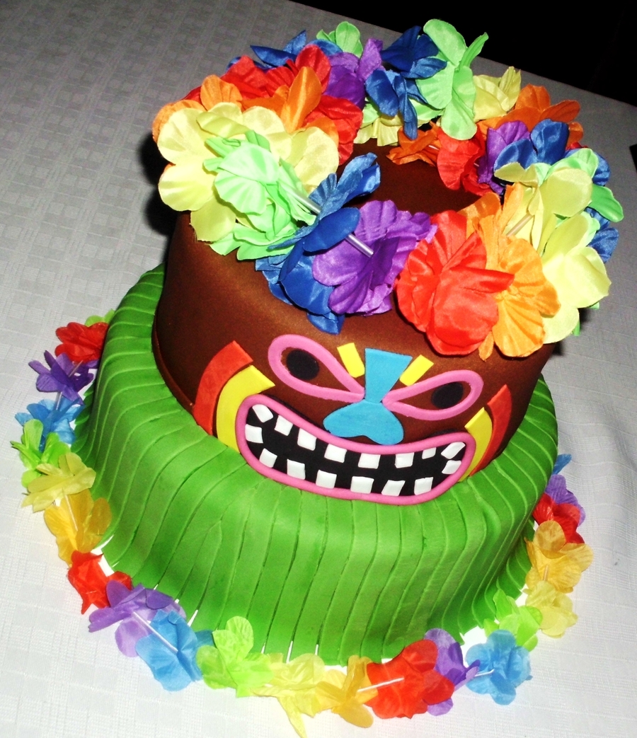 Tiki Luau Birthday Cake