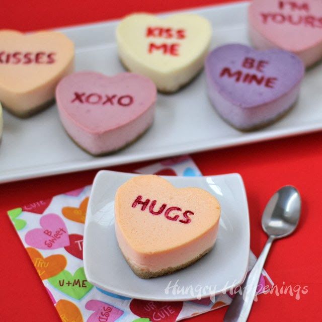 Valentine Conversation Heart Cheesecakes