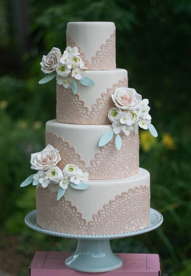 Vintage Lace Wedding Cake