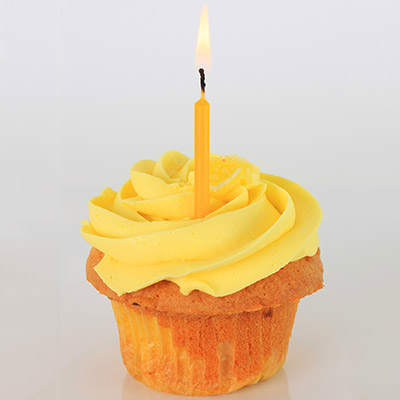 Yellow Birthday Cupcake