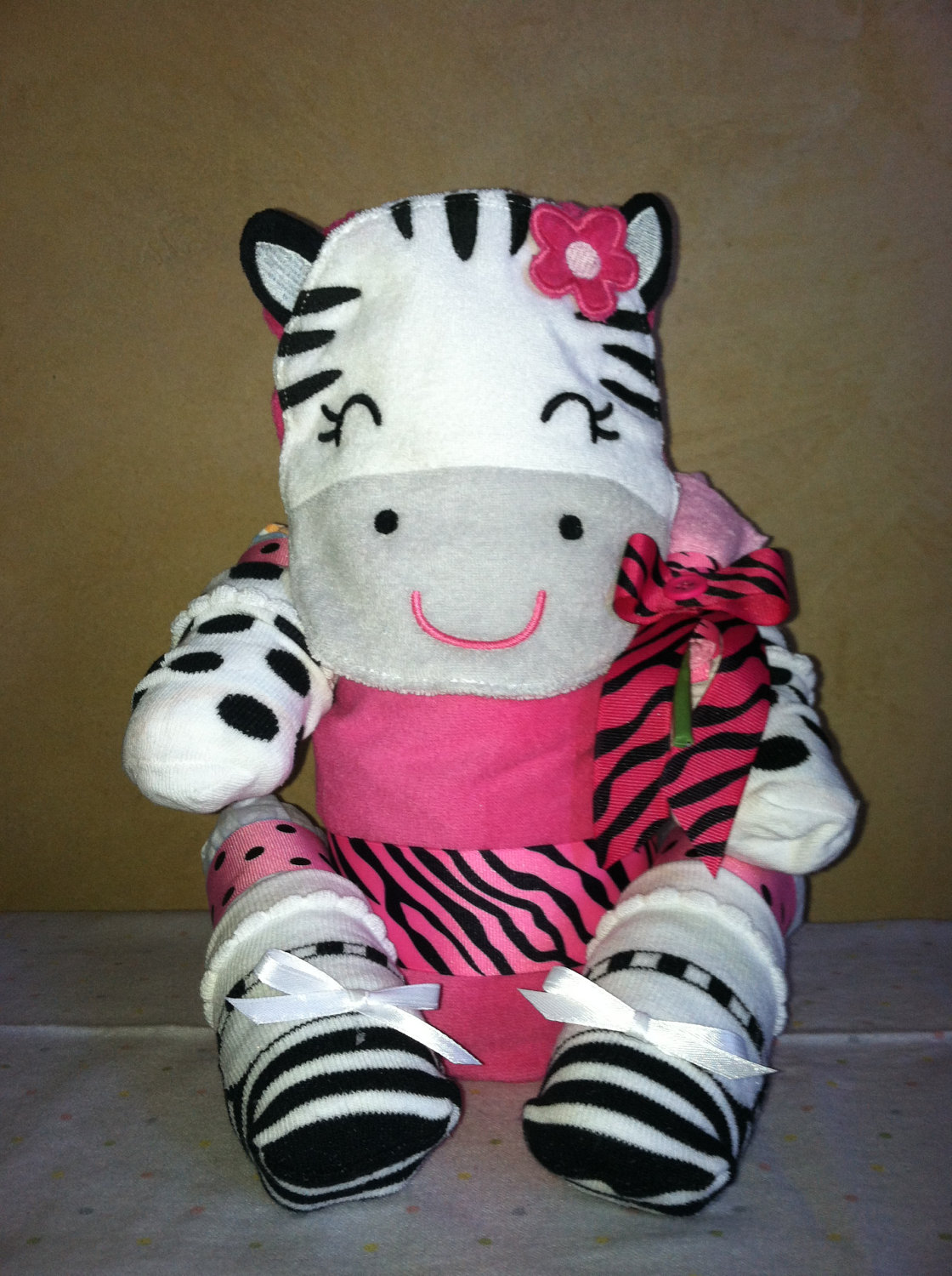 Zebra Baby Shower Diaper Cake