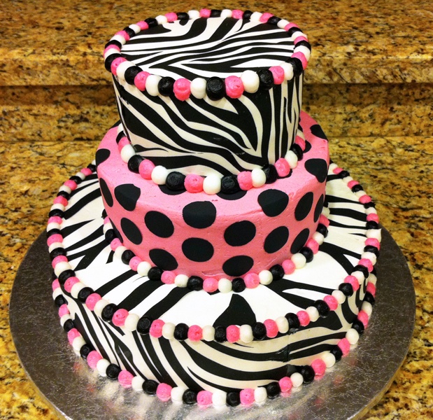 Zebra Print Birthday Sheet Cake