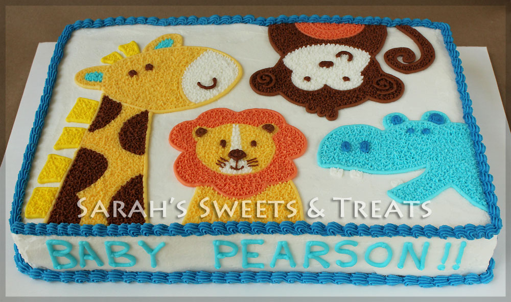 Zoo Animal Baby Shower Cake