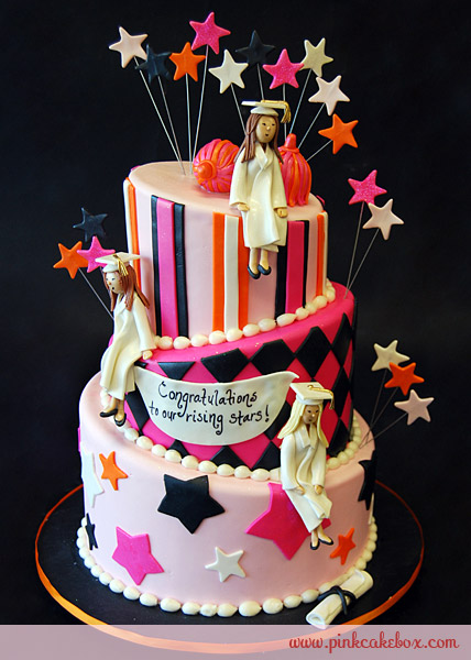 3 Tier Graduation Cake for Girl