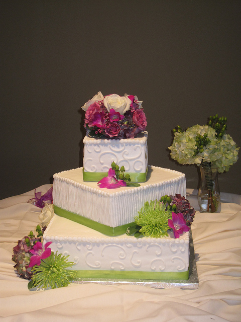 3 Tier Offset Wedding Cake Squares